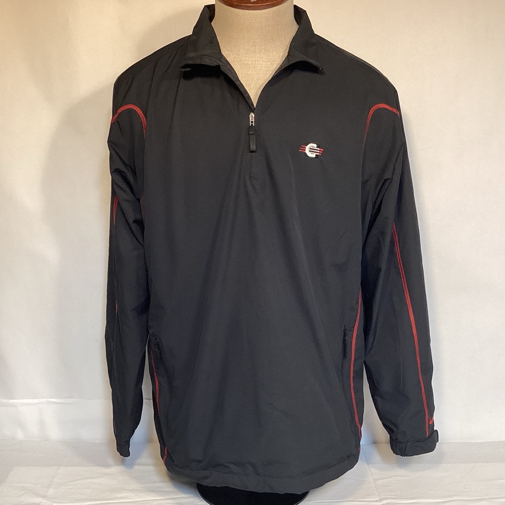 Nike Golf Men's Black and Red 1/4 zip pullover windbreaker size Large